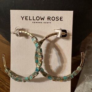 Kendra Scott Yellow Rose Ember Large Turquoise Beaded Hoop Earrings